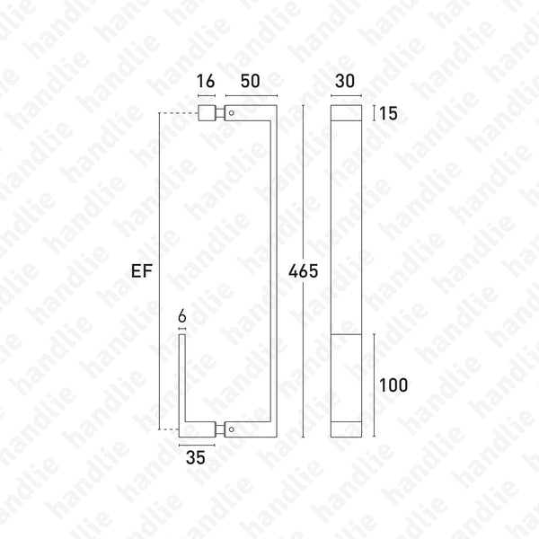 A.IN.8328 - Single pull handle for doors  - STAINLESS STEEL
