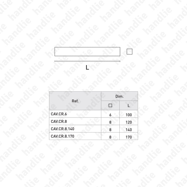 CAV.CR.6 - Slotted square spindle Q.6 - STEEL
