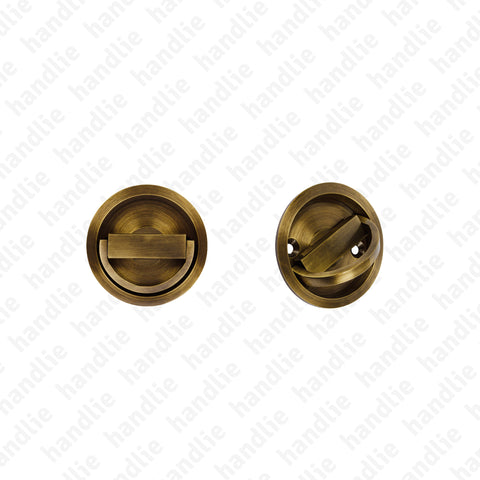 CE.8251 - Flush ring pull handle Ø65  - BRASS
