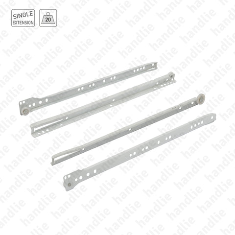 COR.305 - Slides for drawers - Budget series - Single extension slide - 20Kg