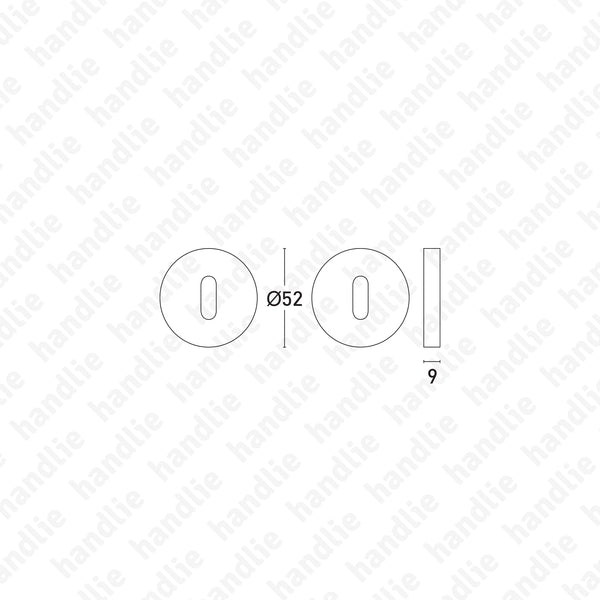 ENT.IN.80N - Round standard escutcheon pair Ø52x9mm