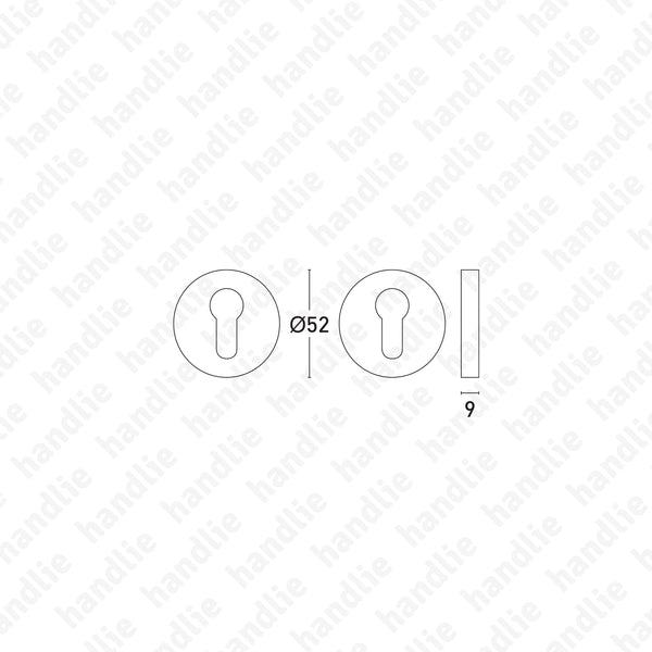 ENT.IN.80Y - Round euro escutcheon pair Ø52x9mm