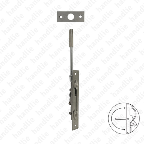 FX.IN.004.1 - Lever action flush bolt with rod - STAINLESS STEEL