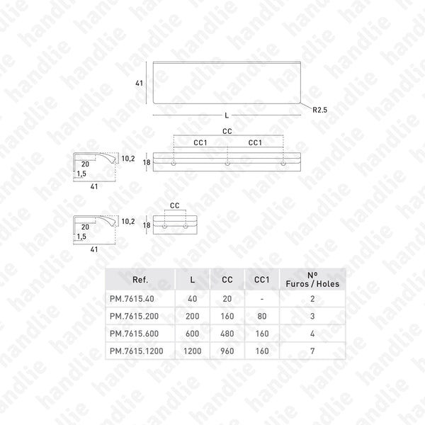 PM.7615 | EDGE STRAIGHT - Furniture handle
