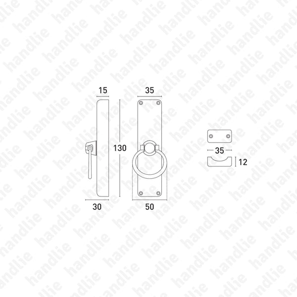 CRM.895 - Surface espagnolette bolt - Matt Black