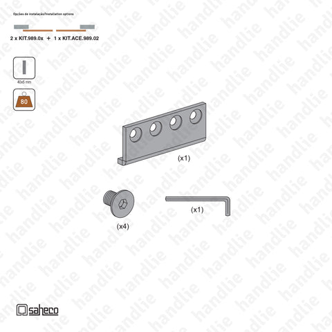 ACE.989.02 - SF - RUSTICO 80G - Connecting kit for two systems - up to 80kg | SAHECO