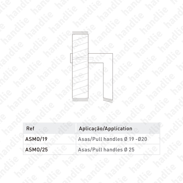 ASMO - Concealed screw kit - Single pull handle / Wooden doors / Aluminium doors fixing