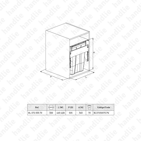 BL.572 - Bin with full extension slide
