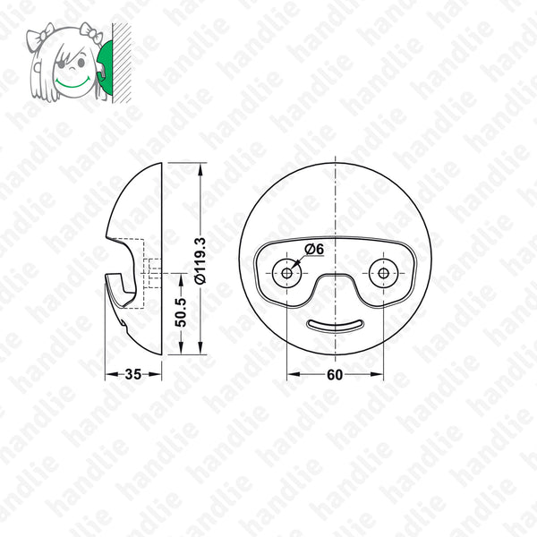 CAB.84377 - Hook - Plastic