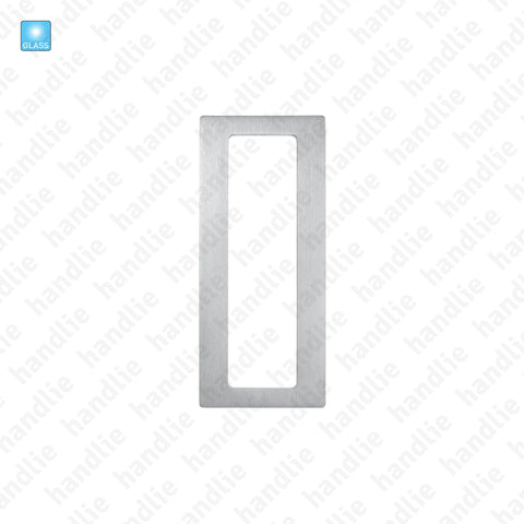 CE.IN.8678A - Rectangular flat flush handle for glass or wooden doors - Stainless Steel