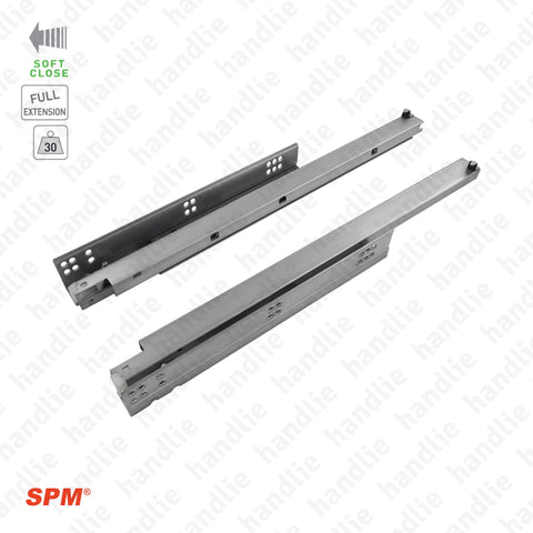 COR.817 - Concealed slides with Soft-Close for drawers / Full extension slide / 30Kg