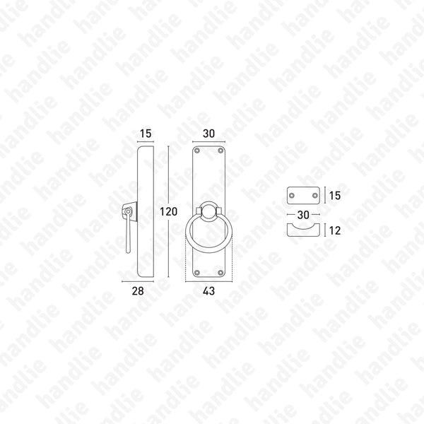CRM.160 - Surface espagnolette bolt - Zinc Alloy