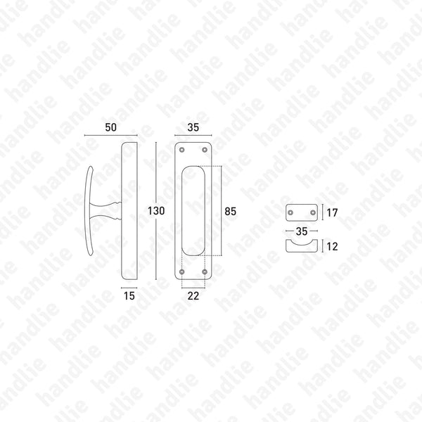 CRM.896 - Surface espagnolette bolt - Brass