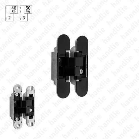 D.505.3D - 3D Concealed hinge - Black - Load capacity 40 Kg