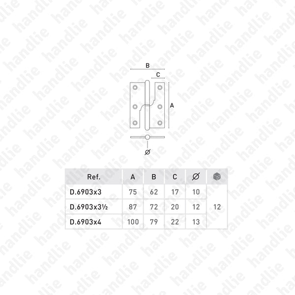 D.6903 - Lift Off Hinge - Brass