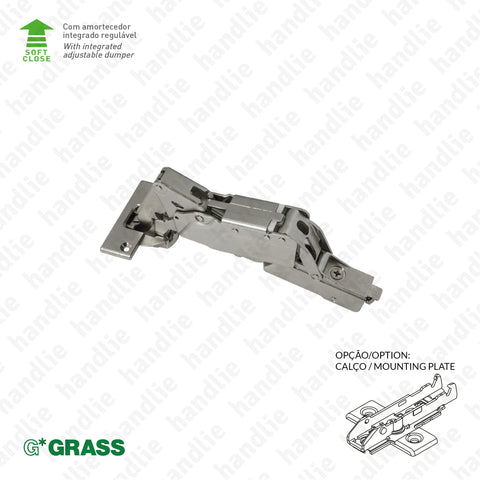 D.GRA.F028.138.926 - "TIOMOS" hinge, 160º - With soft-close - 4D Adjustment | GRASS