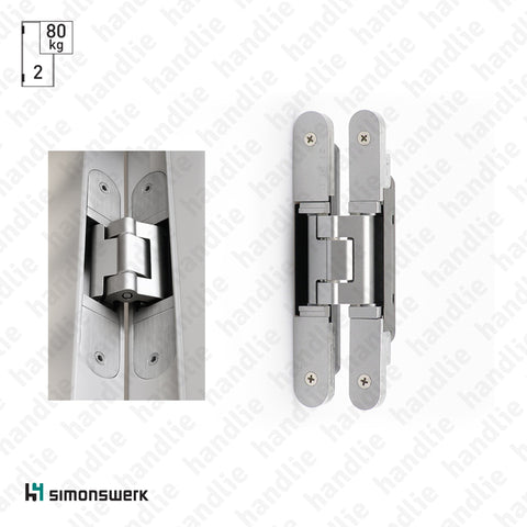 TE.340.3D - TECTUS 3 D Concealed hinge - Load capacity 80Kgs (2 Hinges)