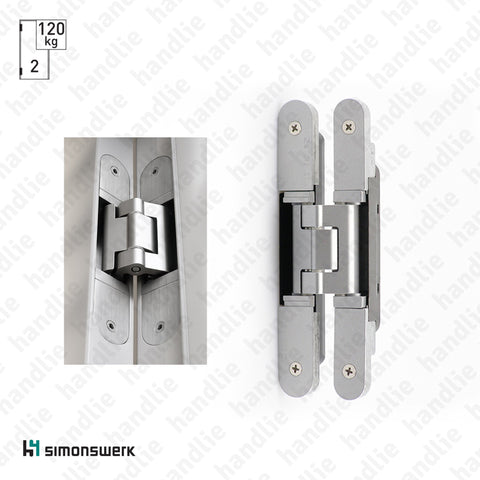 TE.540.3D - TECTUS 3 D Concealed hinge - Load capacity 120Kgs (2 Hinges)