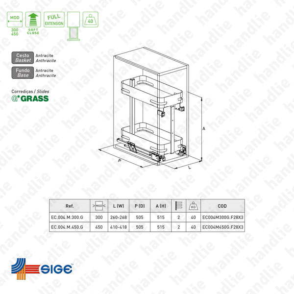 EC.004.M - Multipurpose base pull-out for front door application - GRASS