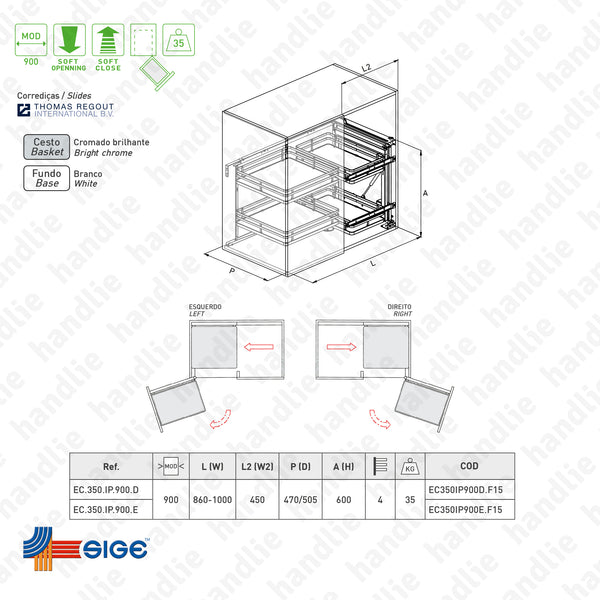 EC.350.IP - Magic corner with 4 baskets