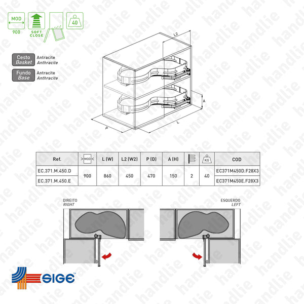 EC.371.M - Magic corner with 2 baskets