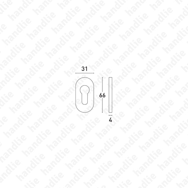 ENT.IN.89Y - Oval euro escutcheon pair (thickness 4mm)