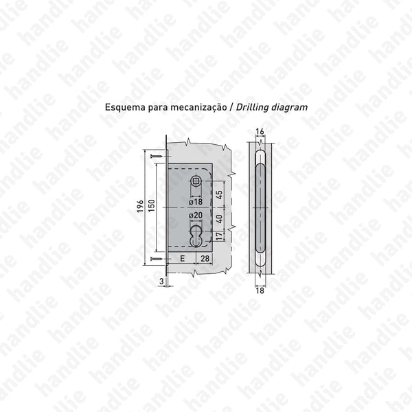 F.110.1.03.R - Mediana Evolution - Mortise lock for euro cylinder