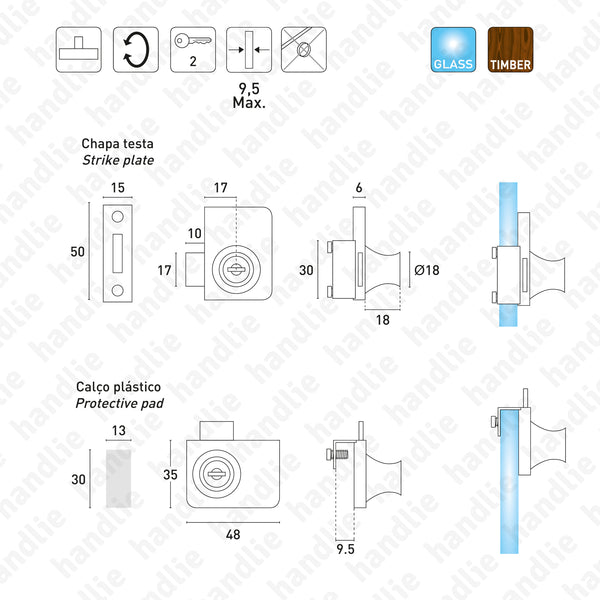 F.1400 - Rim lock for furniture