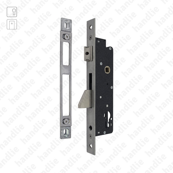 F.771.3.03 - Mortise lock for euro cylinder with rotating deadbolt - Stainless Steel