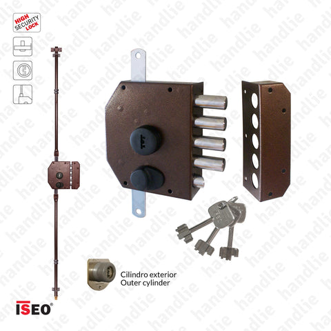 F.913105 - High security rim lock for vertical rods