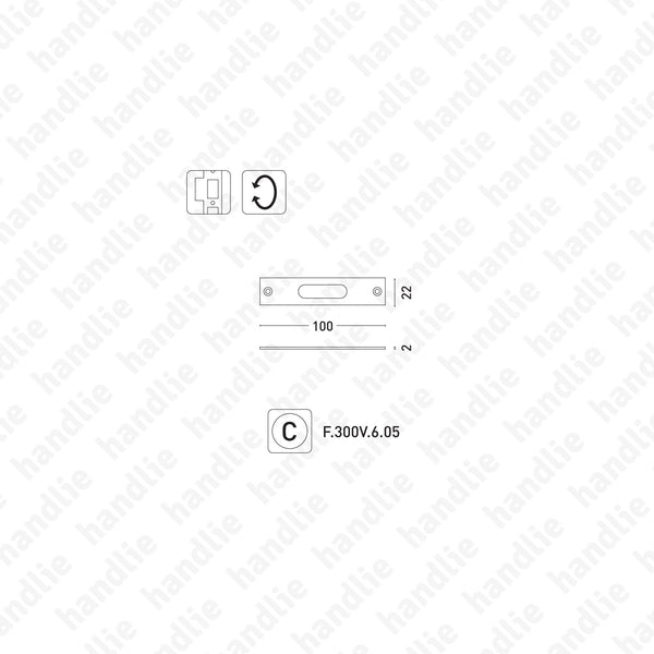 F.CT.303V - Strike plate compatible with lock F.300V