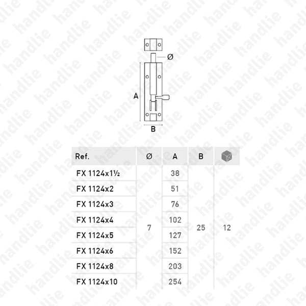 FX.1124.L16 - Barrel bolt - Matt Black
