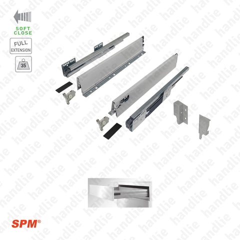 CL.181.1.00 - H.86 - SPM QUICK SLIDE - Sides with Soft-Close slides for drawers and pull-outs / Full extension slide / 35kg
