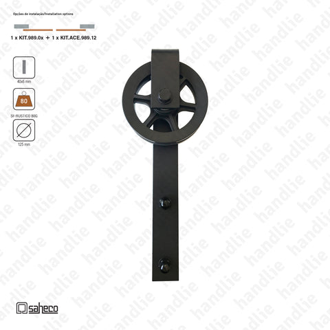 KIT.989.12 - SF - RUSTICO 80G  - Additional door accessories kit - up to 80kg per door | SAHECO
