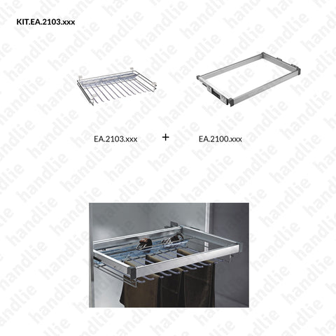 KIT EA.2103 - Trouser rack kit with accessory organisers - SC SQUARE CLOSET