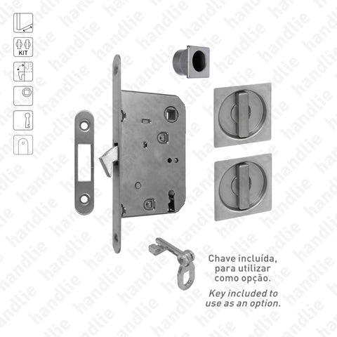 KIT F.42 - Lock Kit with flush handles with Knob + Knob
