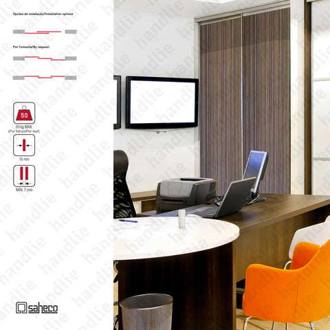 Exar L Timber SF-51 - Sliding door system for wooden furniture and wardrobes / Supported - Up to 50Kg per leaf | SAHECO