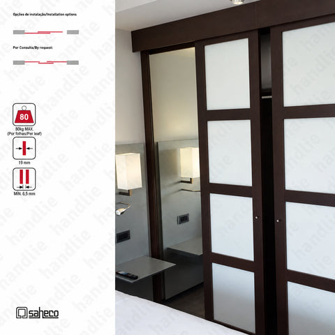 Nitro Timber SF-SA90 - Sliding door system for wooden furniture and wardrobes / Hanging - Up to 80Kg per leaf | SAHECO
