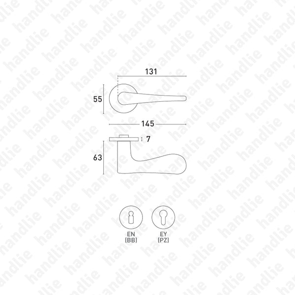 P.12.1144 - Jasper Morrison - Lever handle pair for doors