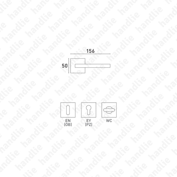 P.1425 - JET - Lever handle pair for doors - Brass