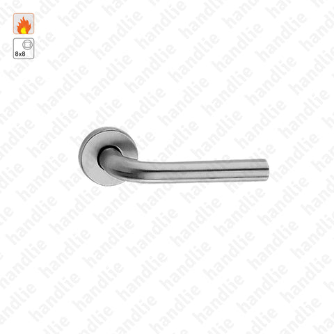 P.IN.78102.CF60.Y - Turning/turning lever handle pair for fire doors - Stainless Steel