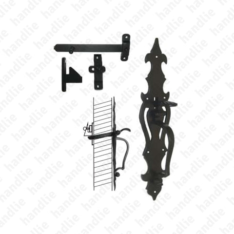 P.415.A - Thumb latch kit - Matt Black