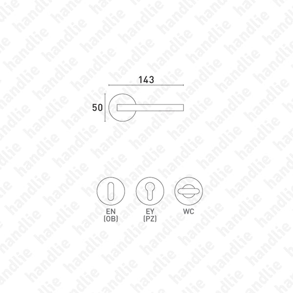 P.755 - MARINA - Lever handle pair for doors - Brass
