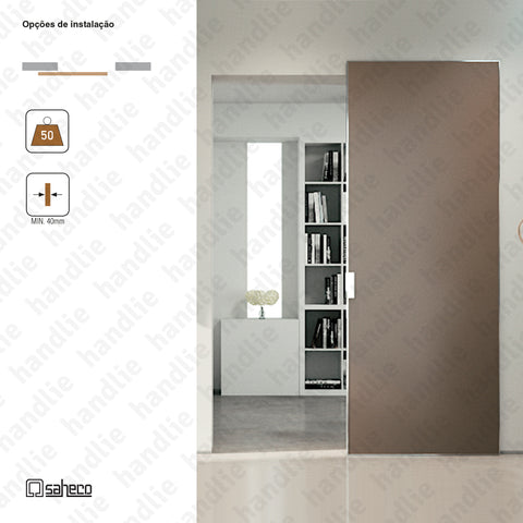 Phantom Timber | Ghost Series - System for dividers and passage sliding wooden doors - up to 50Kg per leaf - Partial Opening
