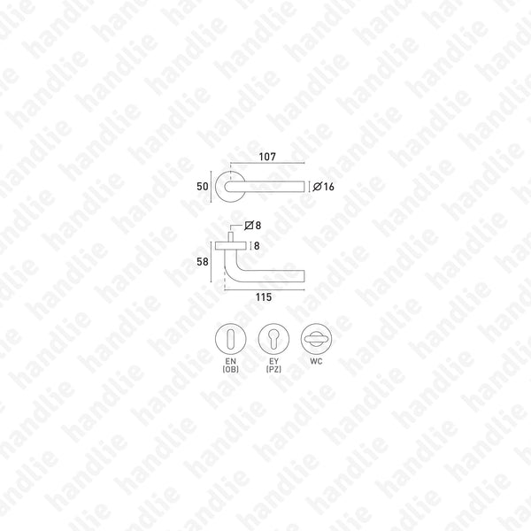 P.IN.8162 - Lever handle pair - Stainless Steel