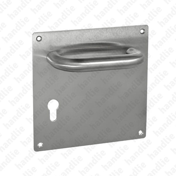 P.IN.8571 - Lever handle pair with square plate - Stainless Steel