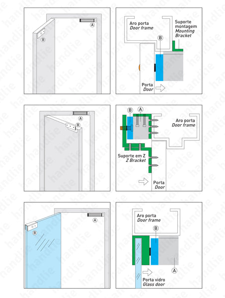 F.PL.1820V - Glass mounting plates / brackets for electromagnetic locks for F.1820 and F.1860 - Glass