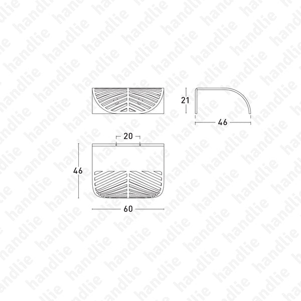 PM.7620.020 | EDGE FILIGREE - Furniture pull handle L60mm