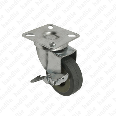 R.156 - Swivel castor with brake - Ø50 / Ø75 - Grey