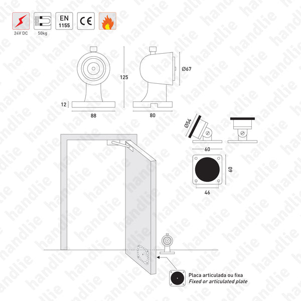 R.1806 - Electromagnetic door holder